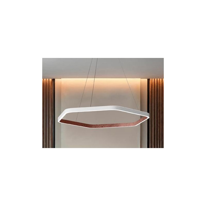 DIAMANTE LAMPADARIO A SOSPENSIONE ESAGONALE BIEMISSIONE LED 100W LUCE 2700K, 3000K E 4000K MODERNO