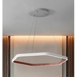 DIAMANTE LAMPADARIO A SOSPENSIONE ESAGONALE BIEMISSIONE LED 100W LUCE 2700K, 3000K E 4000K MODERNO