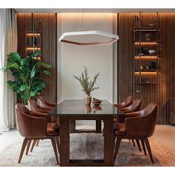 DIAMANTE LAMPADARIO A SOSPENSIONE ESAGONALE BIEMISSIONE LED 100W LUCE 2700K, 3000K E 4000K MODERNO 2