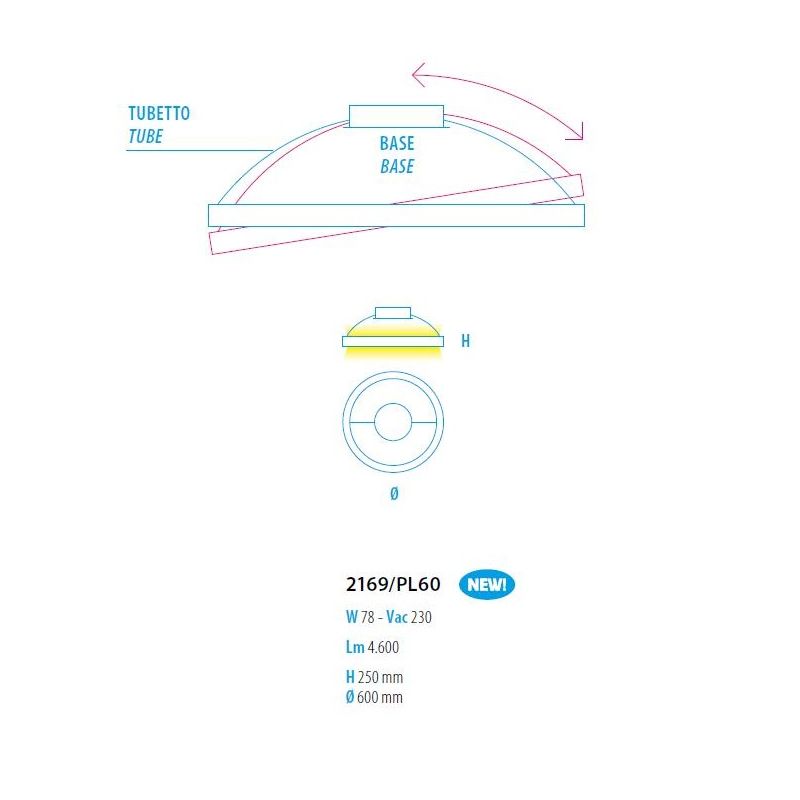 LOOP PLAFONIERA CIRCOLARE FINITURA FERRO E FOGLIA ARGENTO BIEMISSIONE LED 78W LUCE 2700K, 3000K E 4000K MODERNA