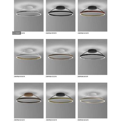 LOOP PLAFONIERA CIRCOLARE FINITURA FERRO E FOGLIA ARGENTO BIEMISSIONE LED 78W LUCE 2700K, 3000K E 4000K MODERNA