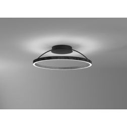 LOOP PLAFONIERA CIRCOLARE FINITURA FERRO E FOGLIA ARGENTO BIEMISSIONE LED 78W LUCE 2700K, 3000K E 4000K MODERNA