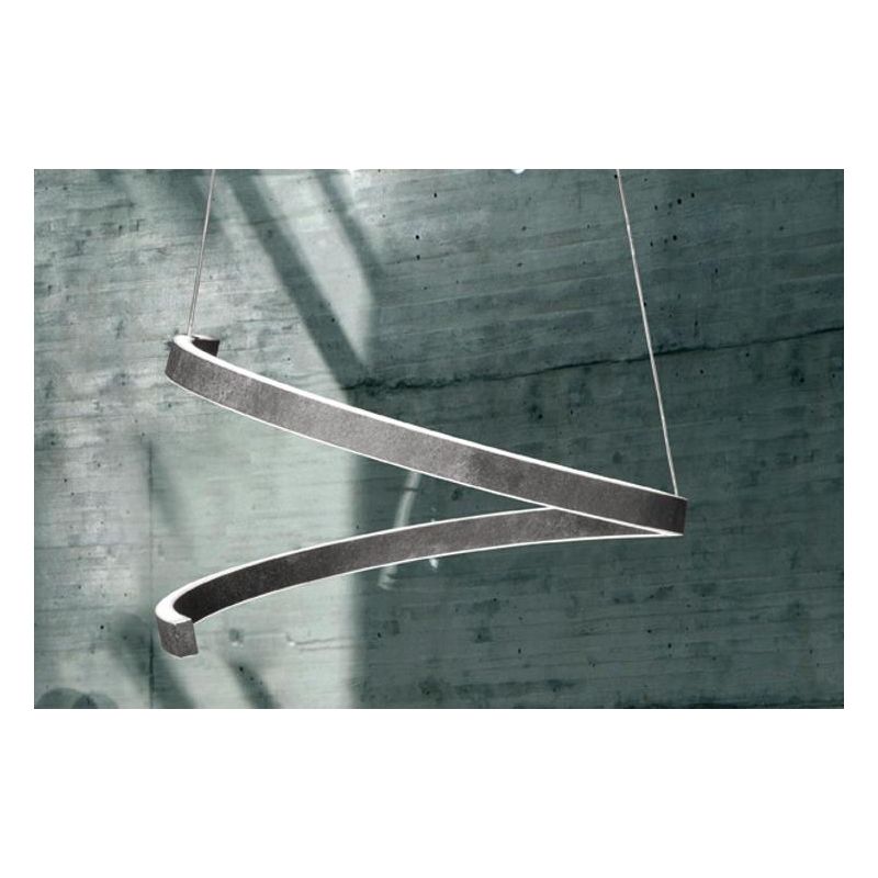 SPIRA LAMPADARIO ORIGINALE D60 CM ALLUMINIO FINITURA FERRO LED 82W LUCE 2700K, 3000K E 4000K MODERNA