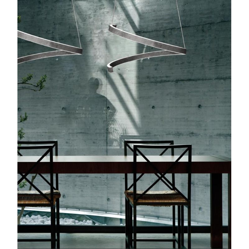 SPIRA LAMPADARIO ORIGINALE D60 CM ALLUMINIO FINITURA FERRO LED 82W LUCE 2700K, 3000K E 4000K MODERNA