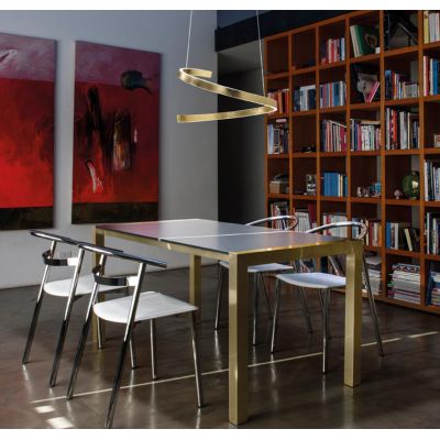 SPIRA LAMPADARIO ORIGINALE D60 CM ALLUMINIO FINITURA FERRO LED 82W LUCE 2700K, 3000K E 4000K MODERNA