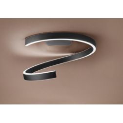 SPIRA PLAFONIERA ORIGINALE D60 CM ALLUMINIO FINITURA NERA LED 60W LUCE 2700K, 3000K E 4000K MODERNA