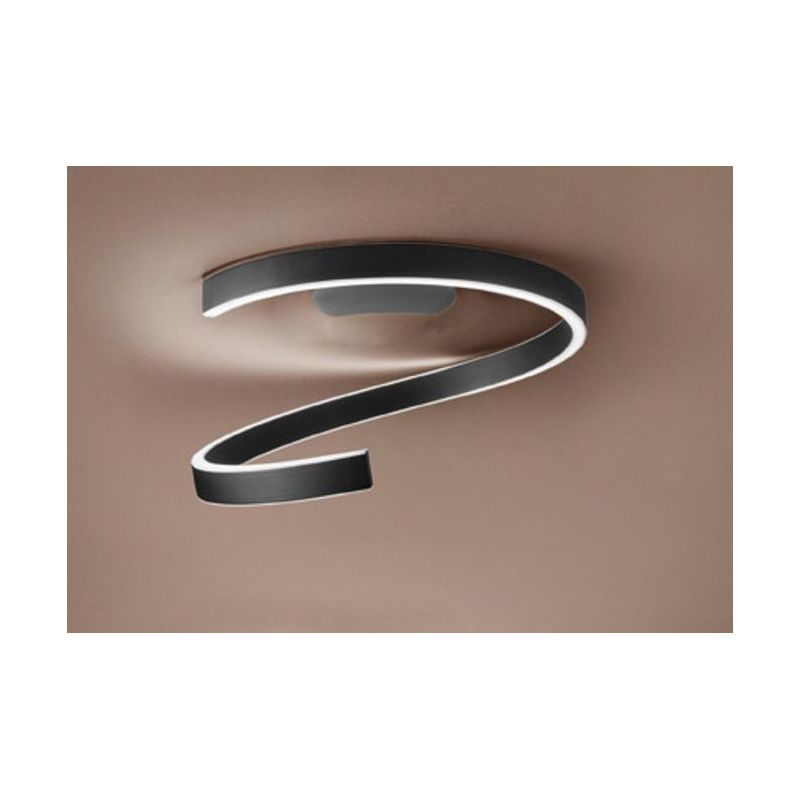SPIRA PLAFONIERA ORIGINALE D60 CM ALLUMINIO FINITURA NERA LED 60W LUCE 2700K, 3000K E 4000K MODERNA