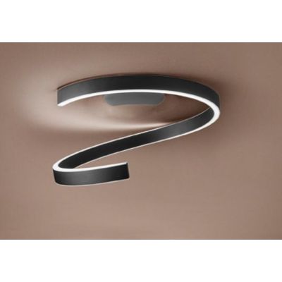 SPIRA PLAFONIERA ORIGINALE D60 CM ALLUMINIO FINITURA NERA LED 60W LUCE 2700K, 3000K E 4000K MODERNA