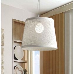 CORDA SOSPENSIONE GRANDE IN CORDA COLORATA DI MARRONE O BIANCO Illuminando - Cristalensi Shop Online 2