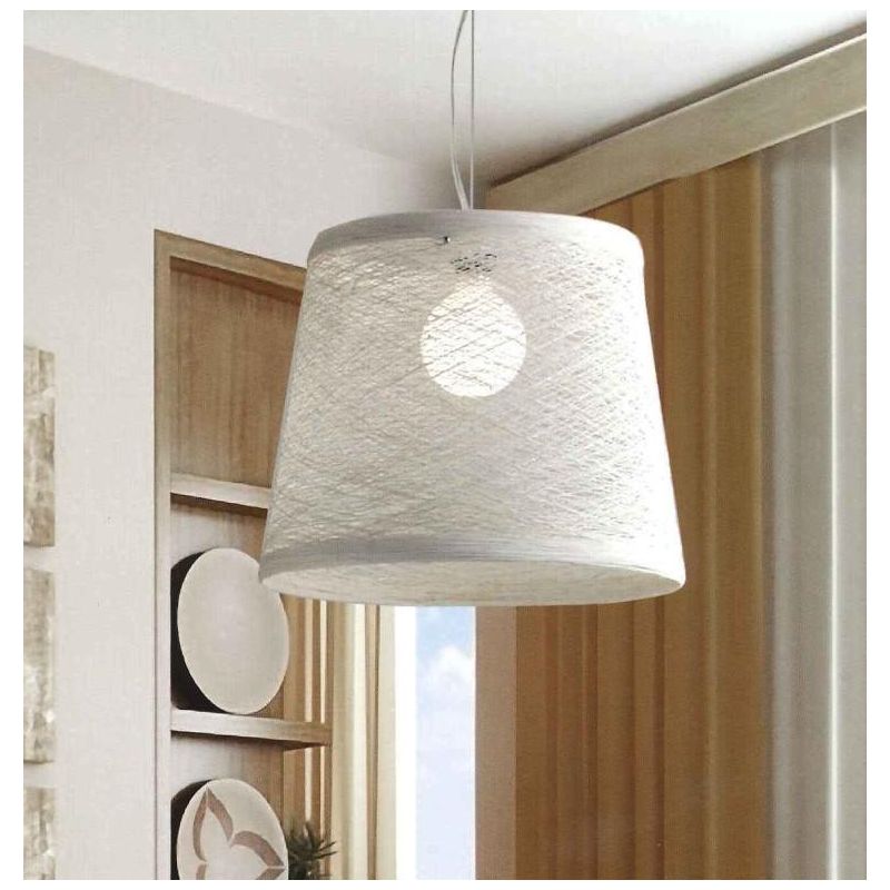 CORDA SOSPENSIONE GRANDE IN CORDA COLORATA DI MARRONE O BIANCO Illuminando - Cristalensi Shop Online