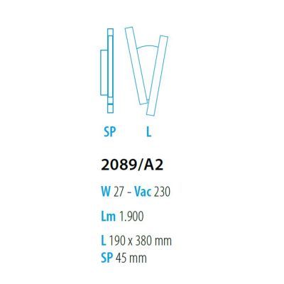 ELLE APPLIQUE MODERNA ALLUMINIO BIANCO LED 27W LUCE 2700K,3000K E 4000K MADE IN ITALY