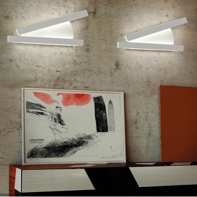 ELLE APPLIQUE MODERNA ALLUMINIO BIANCO LED 27W LUCE 2700K,3000K E 4000K MADE IN ITALY