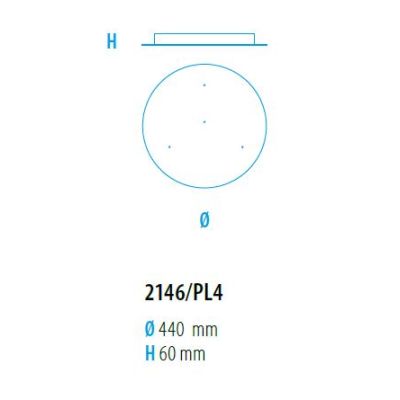 ECLETTICA SOSPENSIONE ROTONDA 4 LUCI D44 CM BIANCA CON DIFFUSORI IN VETRO COLORATO MODERNA
