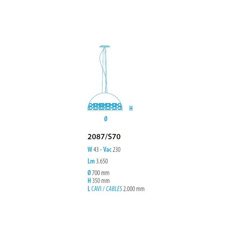 GREKA LAMPADARIO A SOSPENSIONE D70 CM IN ALLUMINIO TRAFORATO BICOLORE LED 43W LUCE 2700K,3000K E 4000K