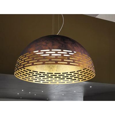 GREKA LAMPADARIO A SOSPENSIONE D70 CM IN ALLUMINIO TRAFORATO BICOLORE LED 43W LUCE 2700K,3000K E 4000K