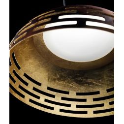 GREKA LAMPADARIO A SOSPENSIONE D70 CM IN ALLUMINIO TRAFORATO BICOLORE LED 43W LUCE 2700K,3000K E 4000K 2