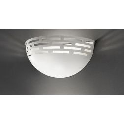 GREKA APPLIQUE A VASCHETTA IN ALLUMINIO TRAFORATO BIANCO LED 17W DIMMERABILE LUCE 2700K,3000K E 4000K