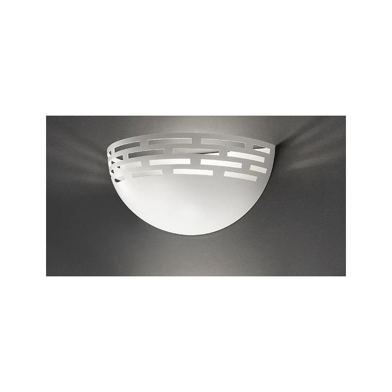 GREKA APPLIQUE A VASCHETTA IN ALLUMINIO TRAFORATO BIANCO LED 17W DIMMERABILE LUCE 2700K,3000K E 4000K