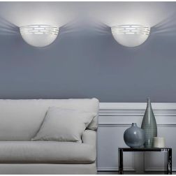 GREKA APPLIQUE A VASCHETTA IN ALLUMINIO TRAFORATO BIANCO LED 17W DIMMERABILE LUCE 2700K,3000K E 4000K 2