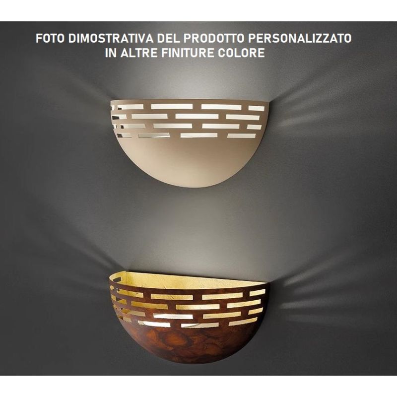 GREKA APPLIQUE A VASCHETTA IN ALLUMINIO TRAFORATO BIANCO LED 17W DIMMERABILE LUCE 2700K,3000K E 4000K
