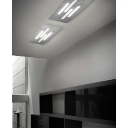 GAMMA PLAFONIERA RETTANGOLARE A LED 34,5W IN FOGLIA ORO O ARGENTO FB Braga - Cristalensi Shop Online 2