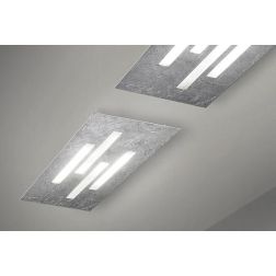 GAMMA PLAFONIERA RETTANGOLARE A LED 34,5W IN FOGLIA ORO O ARGENTO FB Braga - Cristalensi Shop Online