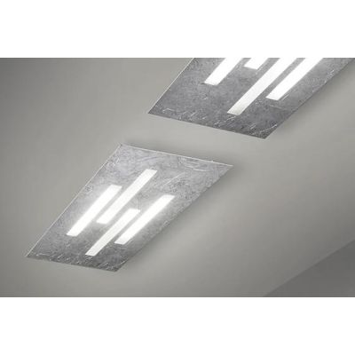 GAMMA PLAFONIERA RETTANGOLARE A LED 34,5W IN FOGLIA ORO O ARGENTO FB Braga - Cristalensi Shop Online