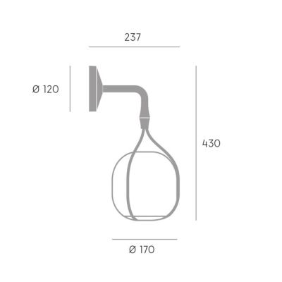 BERTA APPLIQUE IN ALLUMINIO ANTRACITE IP54 LED 11.5W LUCE 3000K E 4000K D17 CM DESIGN MODERNO ED ORIGINALE SOVIL