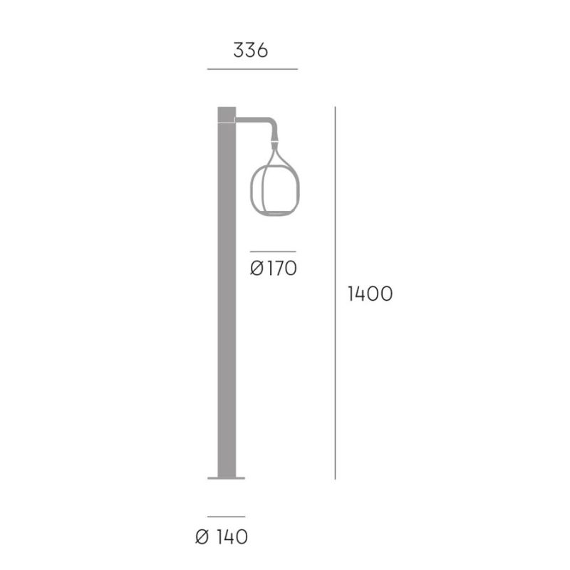 BERTA PALO H140 CM IN ALLUMINIO ANTRACITE IP54 LED 11.5W LUCE 3000K E 4000K DESIGN MODERNO ED ORIGINALE SOVIL
