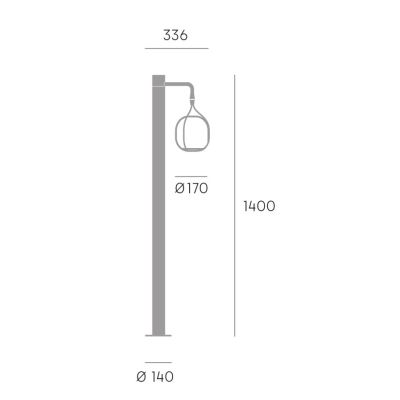 BERTA PALO H140 CM IN ALLUMINIO ANTRACITE IP54 LED 11.5W LUCE 3000K E 4000K DESIGN MODERNO ED ORIGINALE SOVIL
