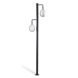 BERTA PALO 2 LUCI H230 CM ALLUMINIO ANTRACITE IP54 LED 23W LUCE 3000K E 4000K DESIGN MODERNO ED ORIGINALE SOVIL 2