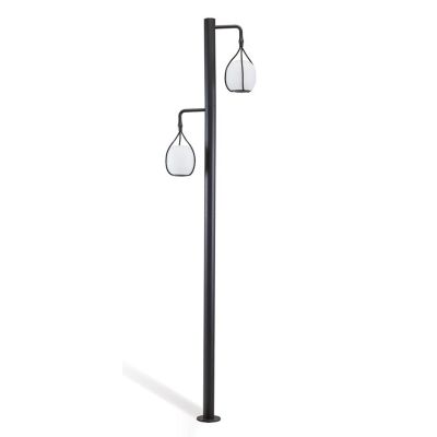 BERTA PALO 2 LUCI H230 CM ALLUMINIO ANTRACITE IP54 LED 23W LUCE 3000K E 4000K DESIGN MODERNO ED ORIGINALE SOVIL