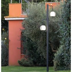 BERTA PALO 2 LUCI H230 CM ALLUMINIO ANTRACITE IP54 LED 23W LUCE 3000K E 4000K DESIGN MODERNO ED ORIGINALE SOVIL