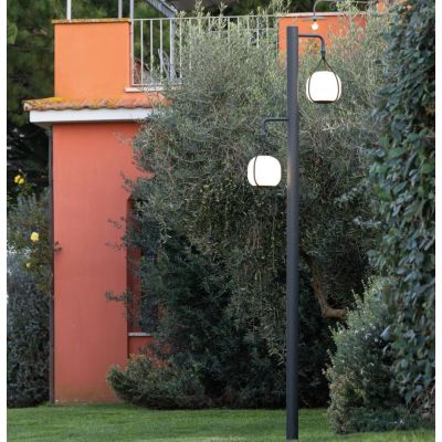 BERTA PALO 2 LUCI H230 CM ALLUMINIO ANTRACITE IP54 LED 23W LUCE 3000K E 4000K DESIGN MODERNO ED ORIGINALE SOVIL