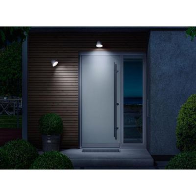 CUP APPLIQUE ORIENTABILE DA ESTERNO IP65 BIANCO E NERO LAMPADINA ATTACCO GU10 MODERNA SOVIL