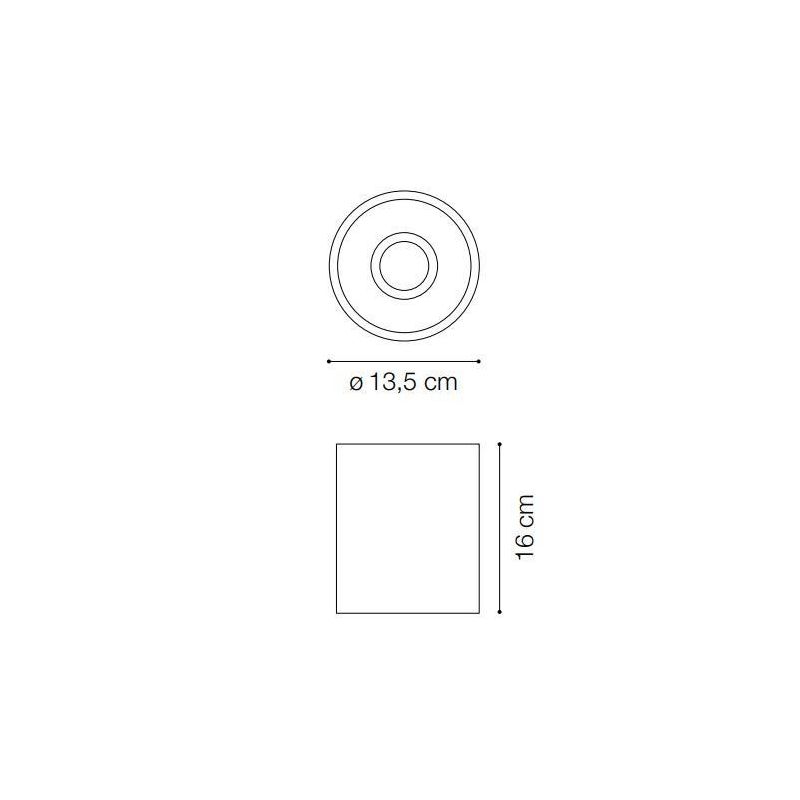 PLAFONIERA IN GESSO O CEMENTO DI FORMA ROTONDA VINTAGE CON FARETTO ORIENTABILE E LAMPADINA GU10 CRISTALENSI - Cristalensi Shop O