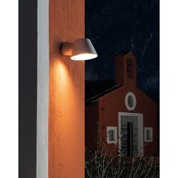 CUP APPLIQUE ORIENTABILE DA ESTERNO IP65 BIANCO E NERO LAMPADINA ATTACCO GU10 MODERNA SOVIL 2