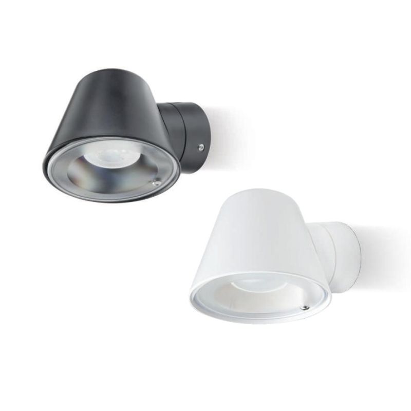 CUP APPLIQUE ORIENTABILE DA ESTERNO IP65 BIANCO E NERO LAMPADINA ATTACCO GU10 MODERNA SOVIL