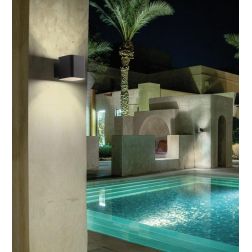 DADO APPLIQUE DA ESTERNO BIEMISSIONE IP54 BIANCO E NERO LAMPADINA ATTACCO E27 MODERNA SOVIL 2