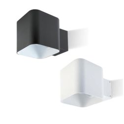 DADO APPLIQUE DA ESTERNO BIEMISSIONE IP54 BIANCO E NERO LAMPADINA ATTACCO E27 MODERNA SOVIL