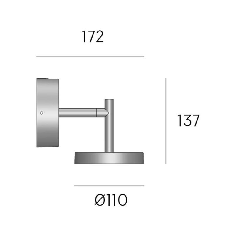 DONUT APPLIQUE DA ESTERNO ORIENTABILE LED 12W IP54 ALLUMINIO ANTRACITE LUCE 3000K E 4000K MODERNA SOVIL