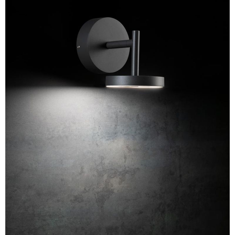DONUT APPLIQUE DA ESTERNO ORIENTABILE LED 12W IP54 ALLUMINIO ANTRACITE LUCE 3000K E 4000K MODERNA SOVIL