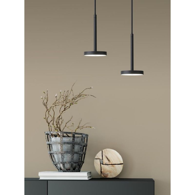 DONUT SOSPENSIONE CON DIFFUSORE ORIENTABILE IP54 LED 12W ALLUMINIO ANTRACITE LUCE 3000K E 4000K MODERNA SOVIL