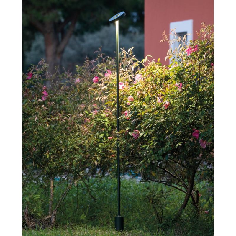 DONUT PALI DA GIARDINO CON DIFFUSORE ORIENTABILE IP54 LED 12W 2 MISURE ANTRACITE LUCE 3000K E 4000K SOVIL