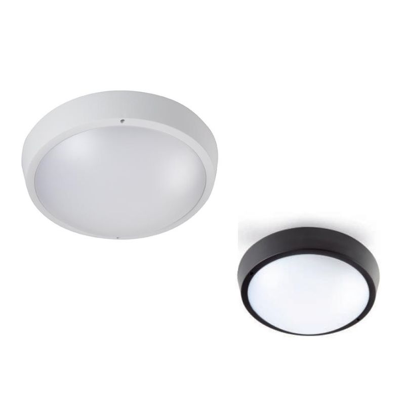DORIS PLAFONIERA DA ESTERNO IP65 2 MISURE BIANCA E NERA LED INTEGRATO CCT 3000K-4000K-6500K DI SOVIL