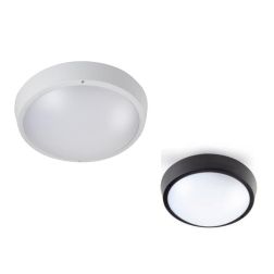 DORIS PLAFONIERA DA ESTERNO IP65 2 MISURE BIANCA E NERA LED INTEGRATO CCT 3000K-4000K-6500K DI SOVIL