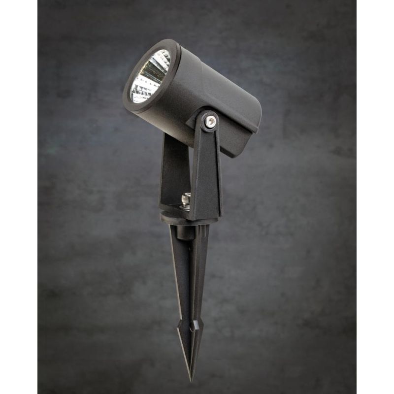 FLORA FARETTO SPOT DA ESTERNO ORIENTABILE CON PICCHETTO IP65 NERO 3 MISURE LED INTEGRATO LUCE 3000K E 4000K SOVIL