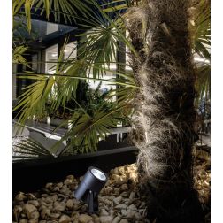 FLORA FARETTO SPOT DA ESTERNO ORIENTABILE CON PICCHETTO IP65 NERO 3 MISURE LED INTEGRATO LUCE 3000K E 4000K SOVIL 2
