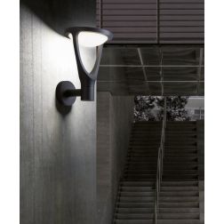 FORMA LAMPADA DA PARETE DA ESTERNO IP65 ALLUMINIO ANTRACITE LED 24W LUCE 3000K E 4000K MODERNA DI SOVIL