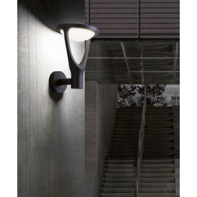 FORMA LAMPADA DA PARETE DA ESTERNO IP65 ALLUMINIO ANTRACITE LED 24W LUCE 3000K E 4000K MODERNA DI SOVIL